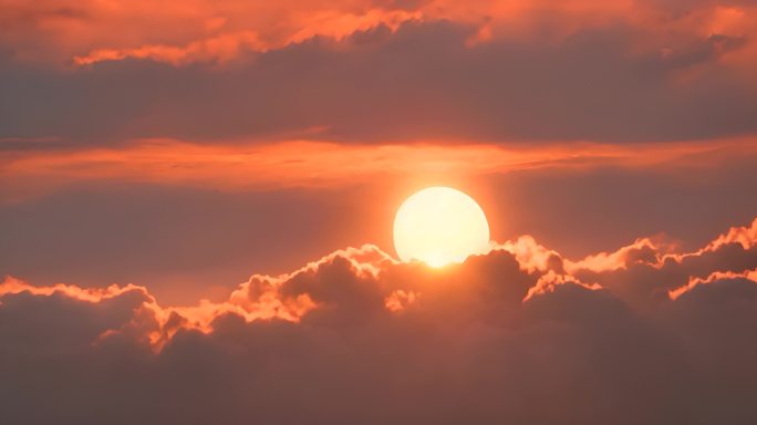 日出夕阳大海云海