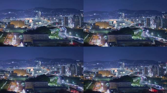 从山顶看北九州的夜景