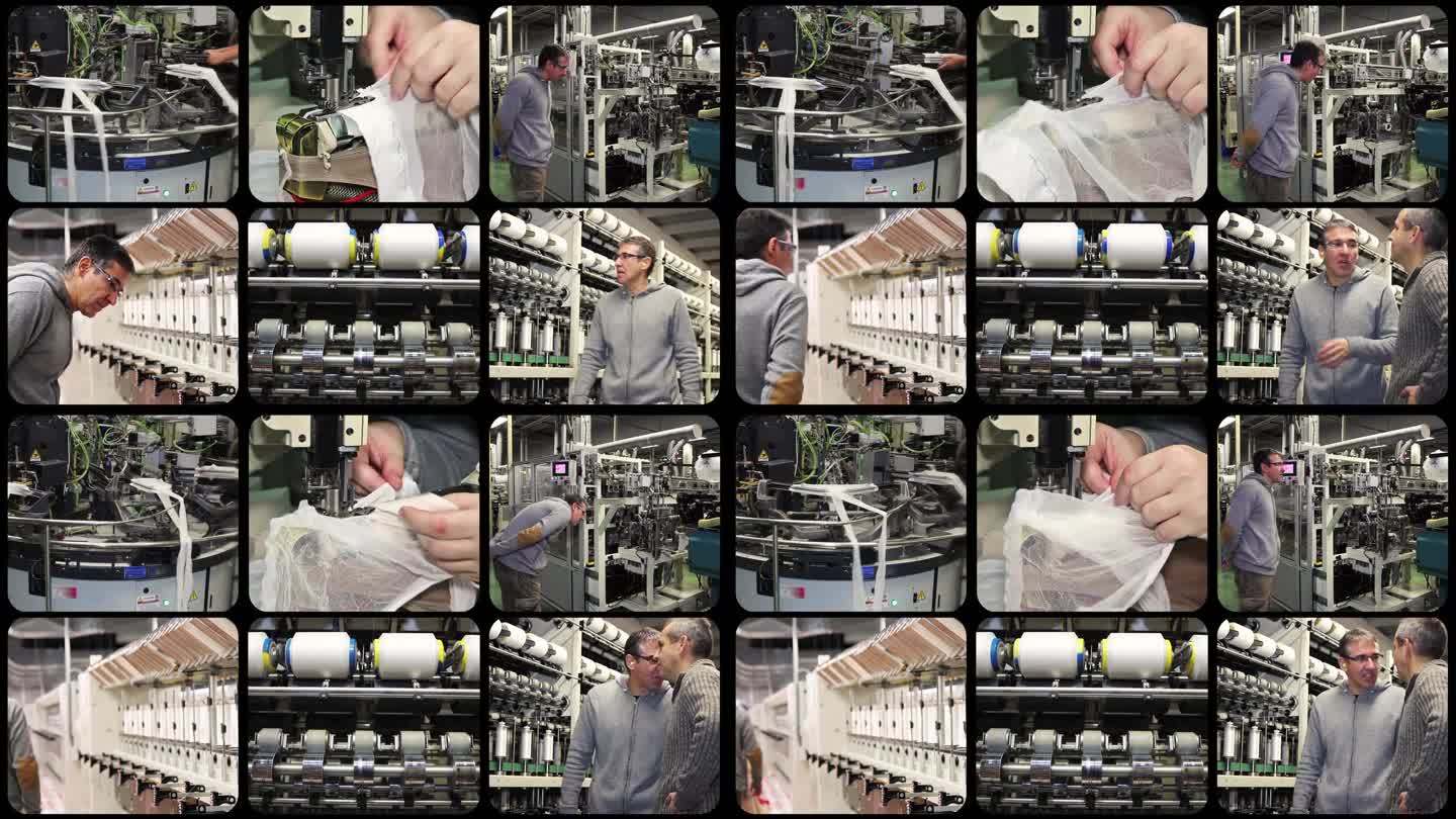 纺织工业-多屏幕视频