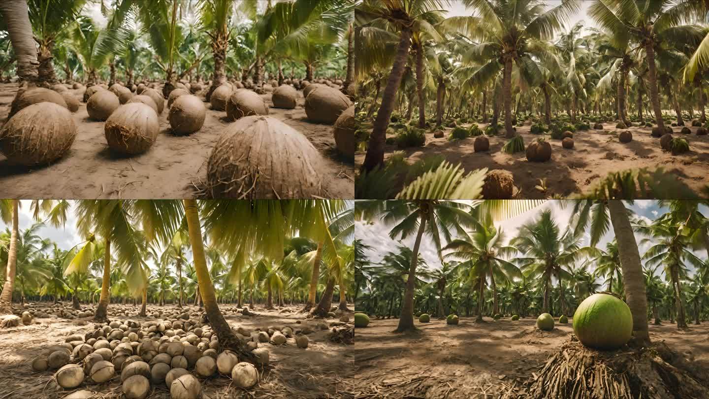 椰子树椰子果