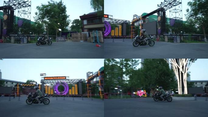 西安浐灞机车公园骑士骑摩托车2