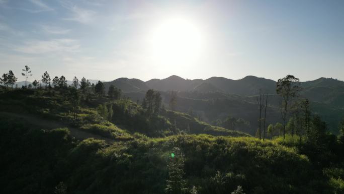 飞跃山体  山坡夕阳  意境黄昏