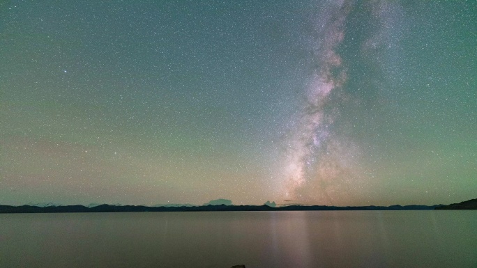 普莫雍措星空银河延时摄影素材