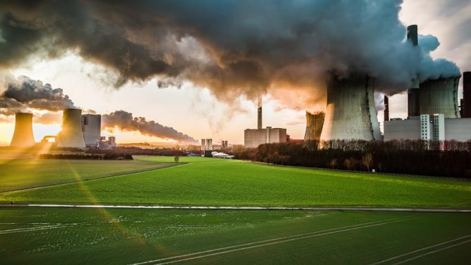 燃煤电厂的污染热电厂碳排放电力电网太阳光