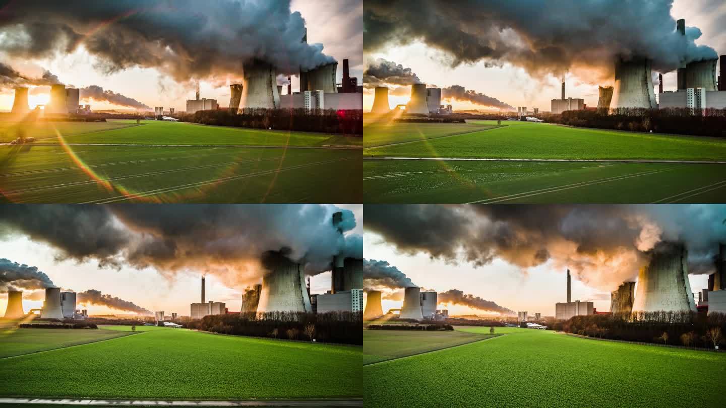 燃煤电厂的污染热电厂碳排放电力电网太阳光