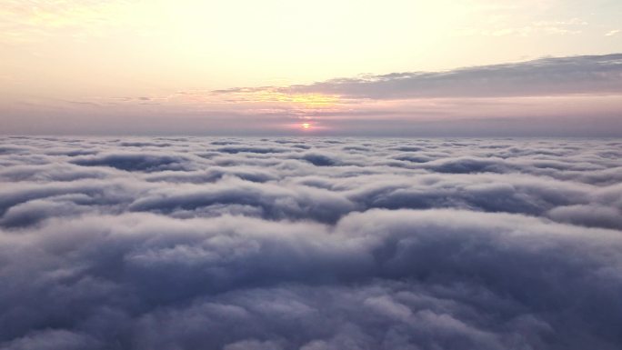 航拍唯美日出云海云雾缭绕