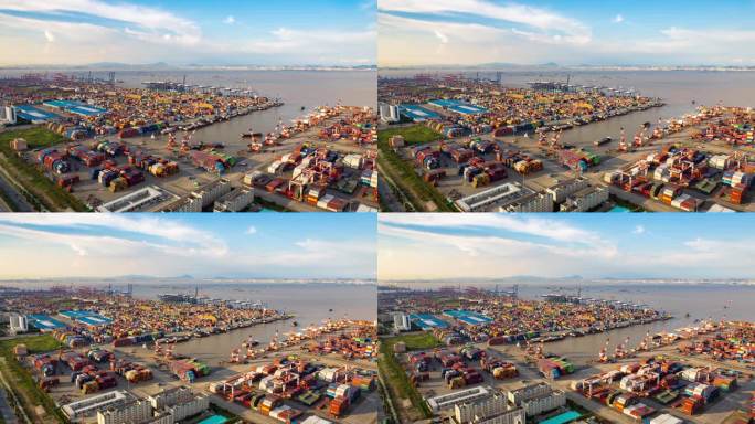 广州南沙港货运码头航拍2