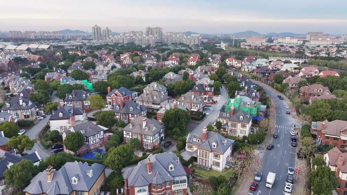 上海泰晤士小镇欧式风格街道建筑别墅景观