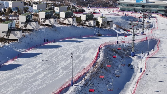 晋城陵川七彩太行云上滑雪场航拍