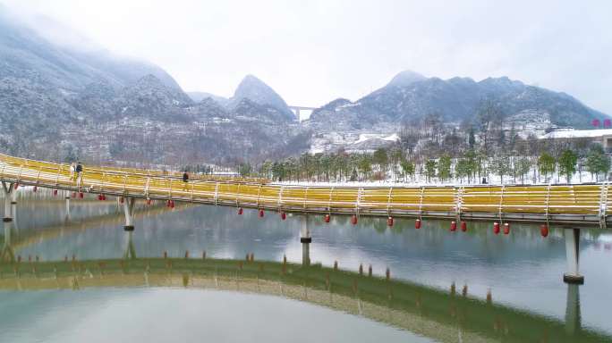 湿地公园雪景大景