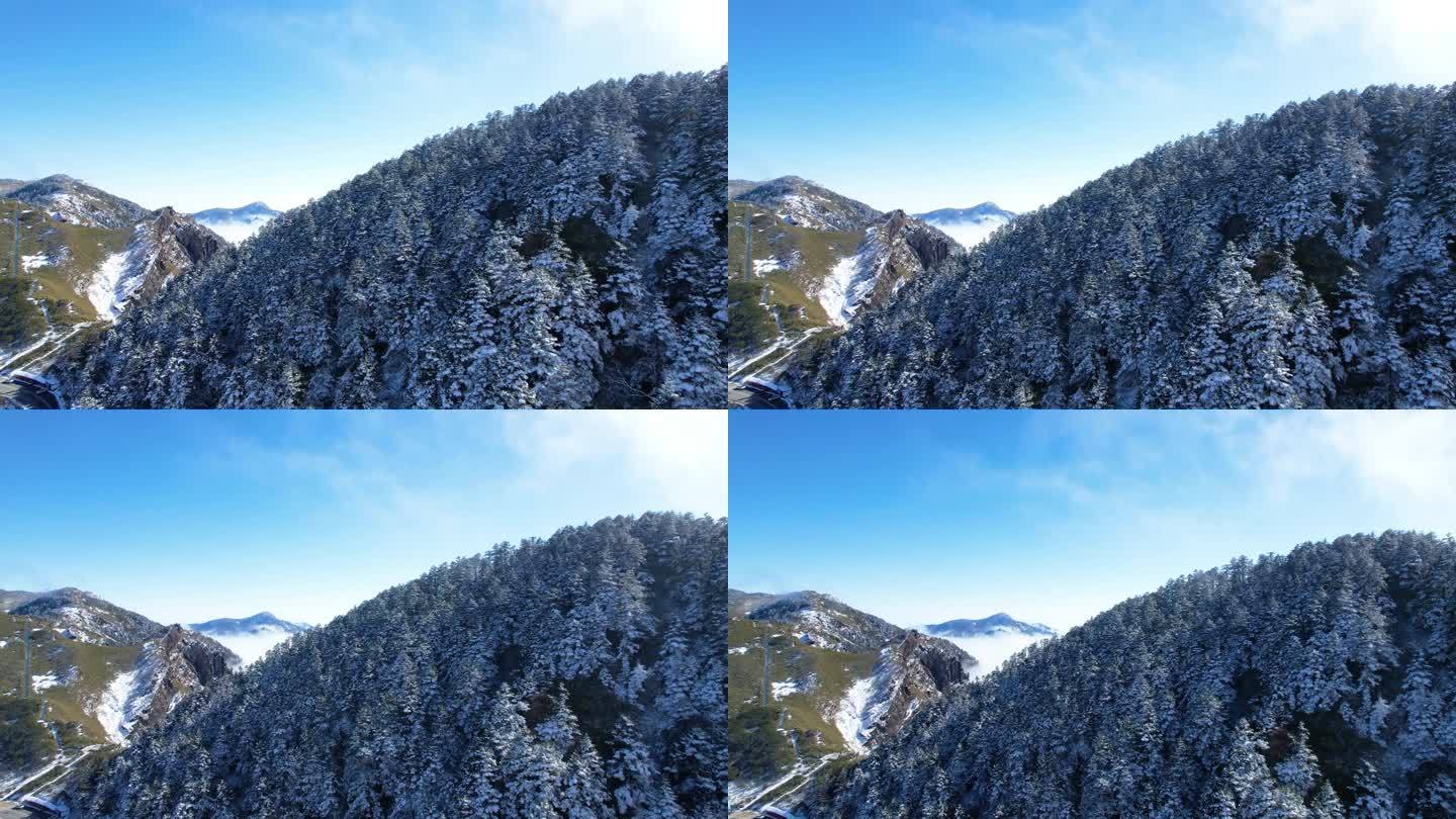 4K冬天山峰自然风光雪景