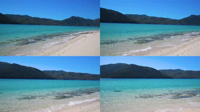 昆士兰的圣灵群岛海滩，阳光明媚的一天