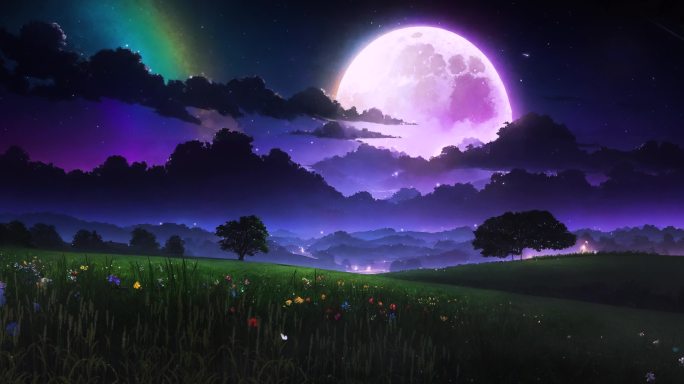 草原月夜背景