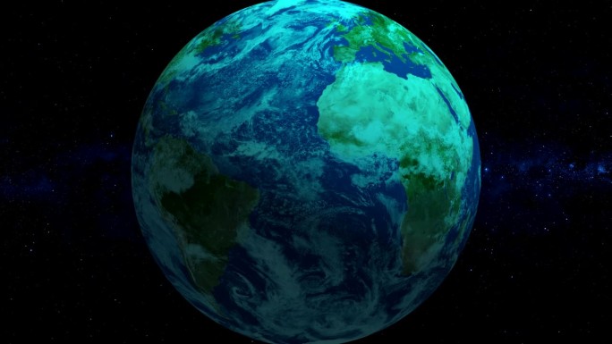 真实的地球行星旋转。地球的星球
在星系背景下旋转。