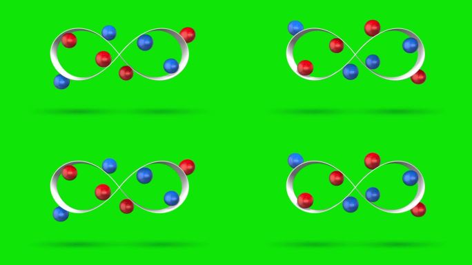 球在色度键表面上滑动波线的可循环3d渲染动画。无缝循环3d动画。4k超高清分辨率。
