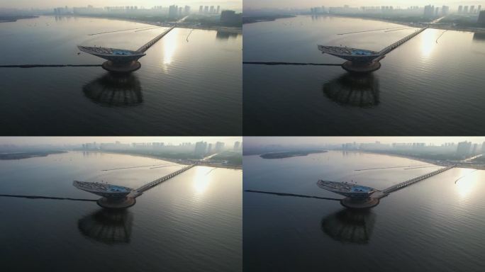 鲅鱼圈海景山海广场日出东海明珠观景台航拍