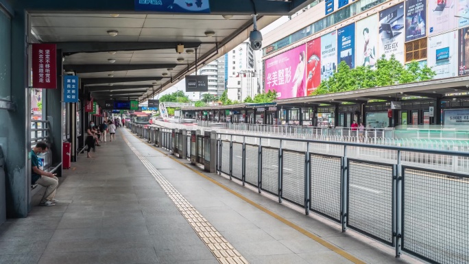广州天河商圈BRT航拍延时2