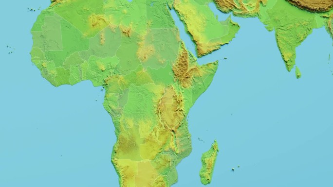 肯尼亚共和国地图3D动画与边界