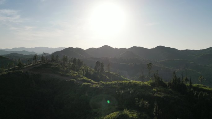 飞跃山体  山坡夕阳  意境黄昏