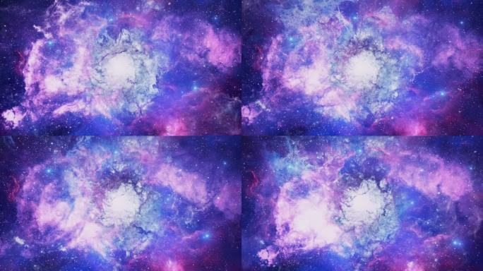 4K在星系星云中飞行到外太空3D动画这个镜头是完全计算机生成的图像。没有使用NASA的图像。