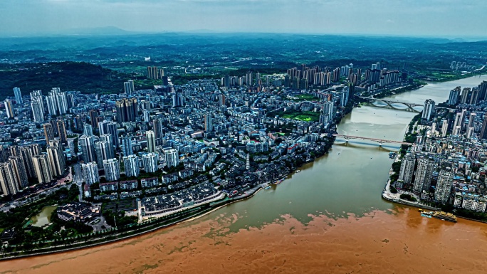 重庆城市风光航拍合川