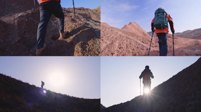 爬山登山攀登勇往直前励志4k视频素材