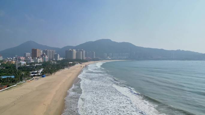 航拍广东阳江海陵岛大角湾海上丝路旅游区