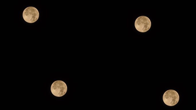 月亮落下延时黑夜中秋节月亮月落延时夜晚