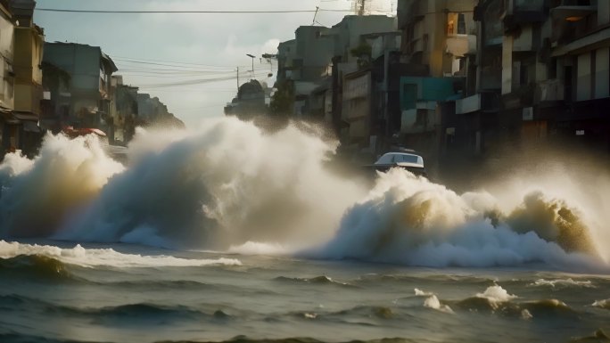 海啸 灾难 海浪巨浪 自然灾难 水灾洪灾