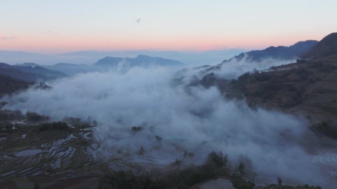 5K-日出日落的元阳梯田，云雾缭绕的梯田