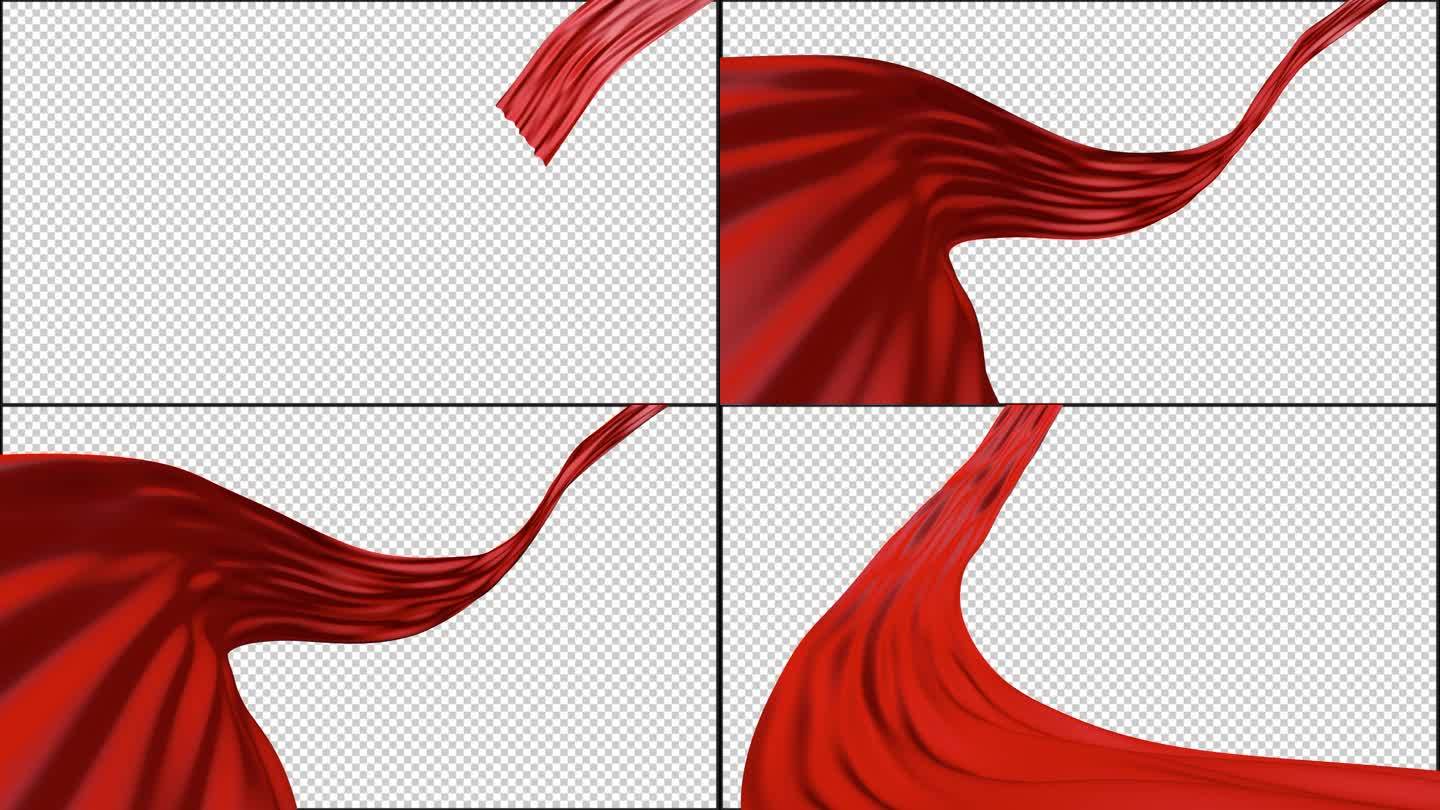 2款原创红绸流动背景素材