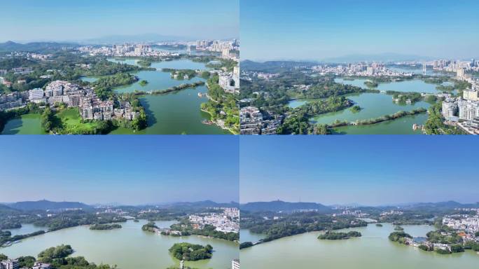 航拍惠州西湖景区惠州西湖全景