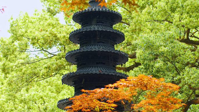 寺院寺庙古建筑普陀山祈福故宫园林屋檐观音