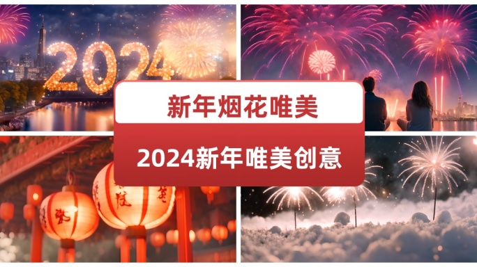 2024新年唯美创意 龙年新年快乐 灯笼