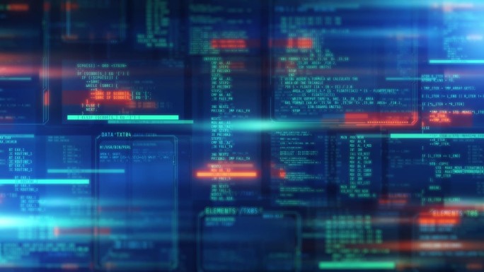 动画的数字空间充满了代码。