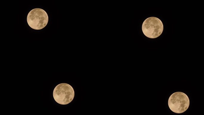 月亮落下延时黑夜中秋节月亮月落延时夜晚