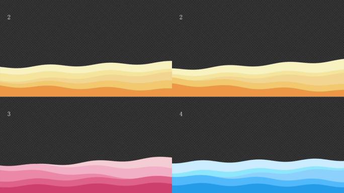 5款卡通海洋 波浪 风格化海浪透明通道