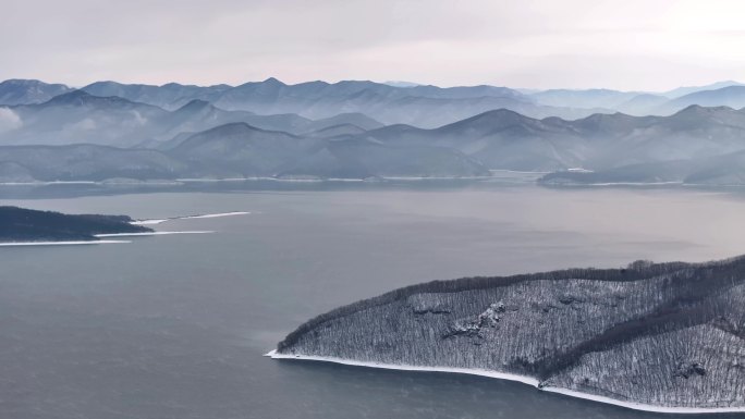 4K中国风东北冬季水墨感山水