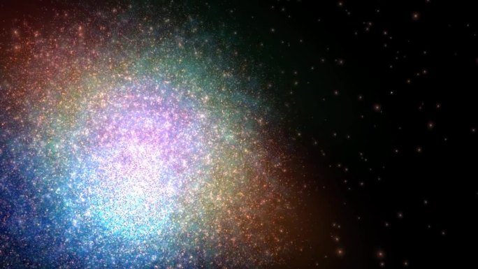彩色空间星系粒子团动画