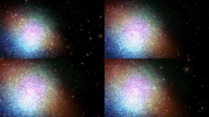彩色空间星系粒子团动画