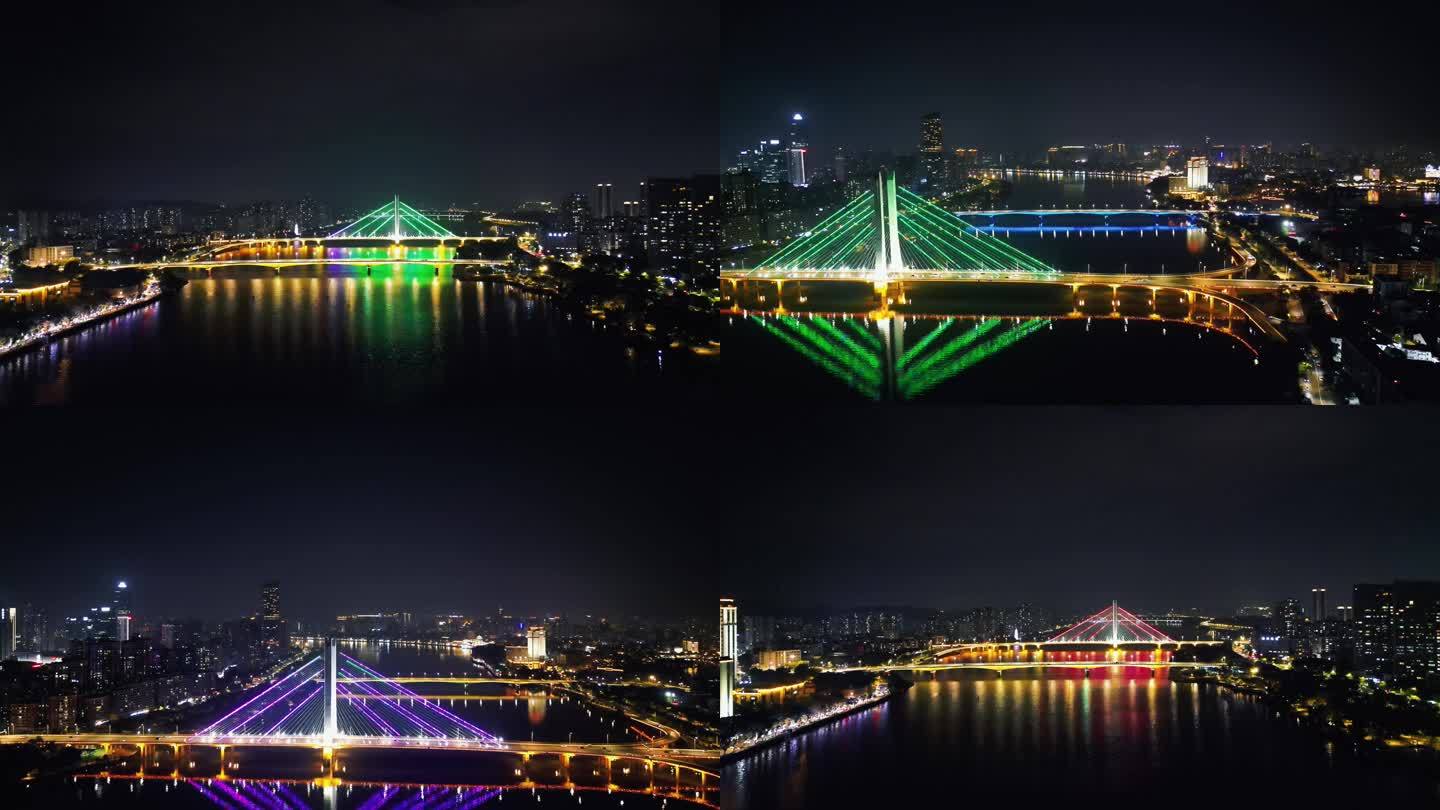 航拍惠州夜景惠州合生大桥夜景