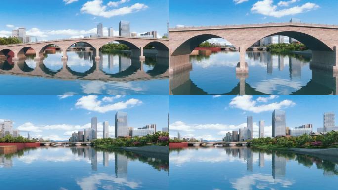 北京通州运河生态河道美景