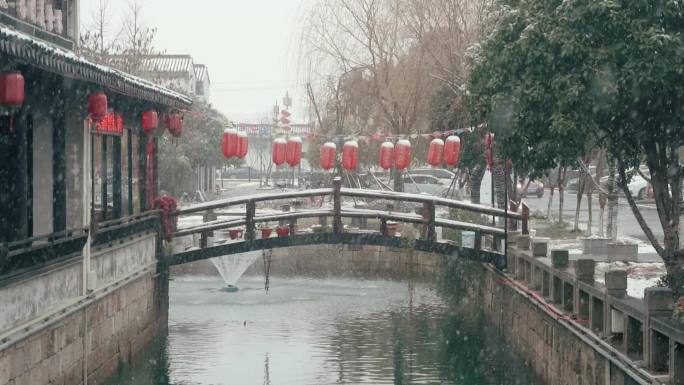 无锡荡口古镇雪景