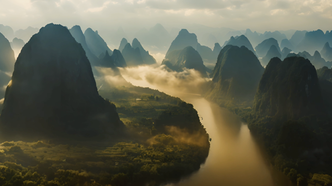 山川河流 长城云海 自然风光  航拍中国