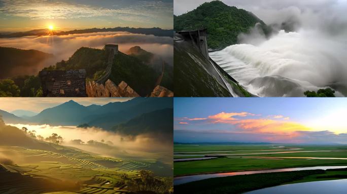 山川河流 长城云海 自然风光  航拍中国
