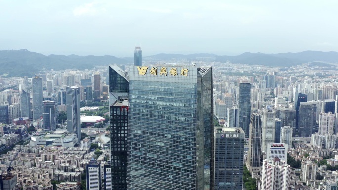 广州天河CBD金融中心越秀金融大厦航拍