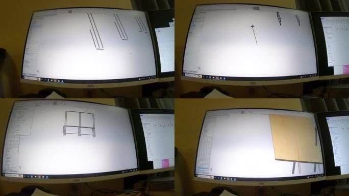 延时拍摄三维建模设计书桌电脑桌
