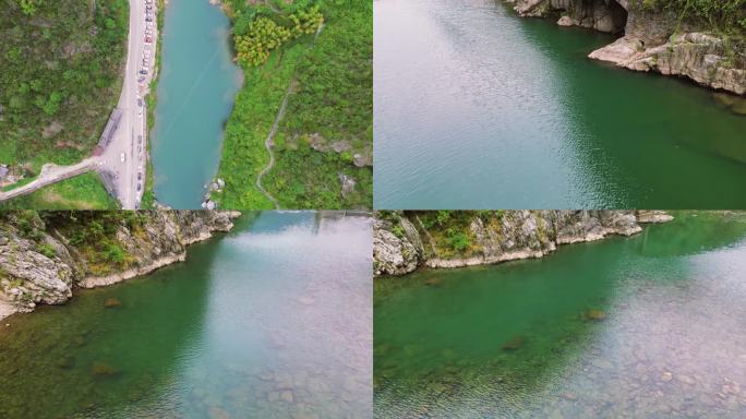 碧绿的河水，碧波荡漾溪流自然风景环境保护