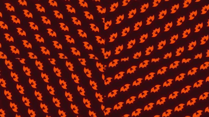 万圣节蝙蝠橙色和黑色的美丽图案背景万圣节事件装饰动画