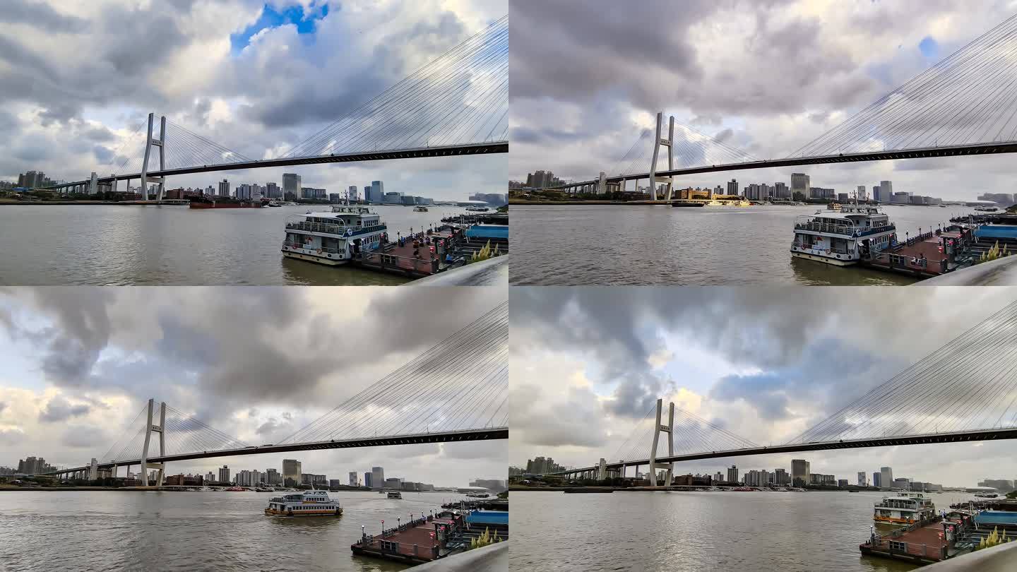上海黄浦江南浦大桥城市风光延时摄影